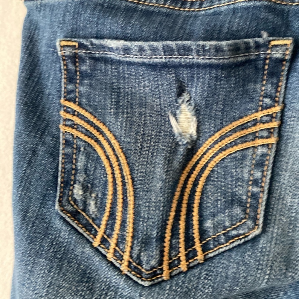 Hollister 9R 5 Pocket Distressed Denim Blue Jeans - Picture 10 of 14
